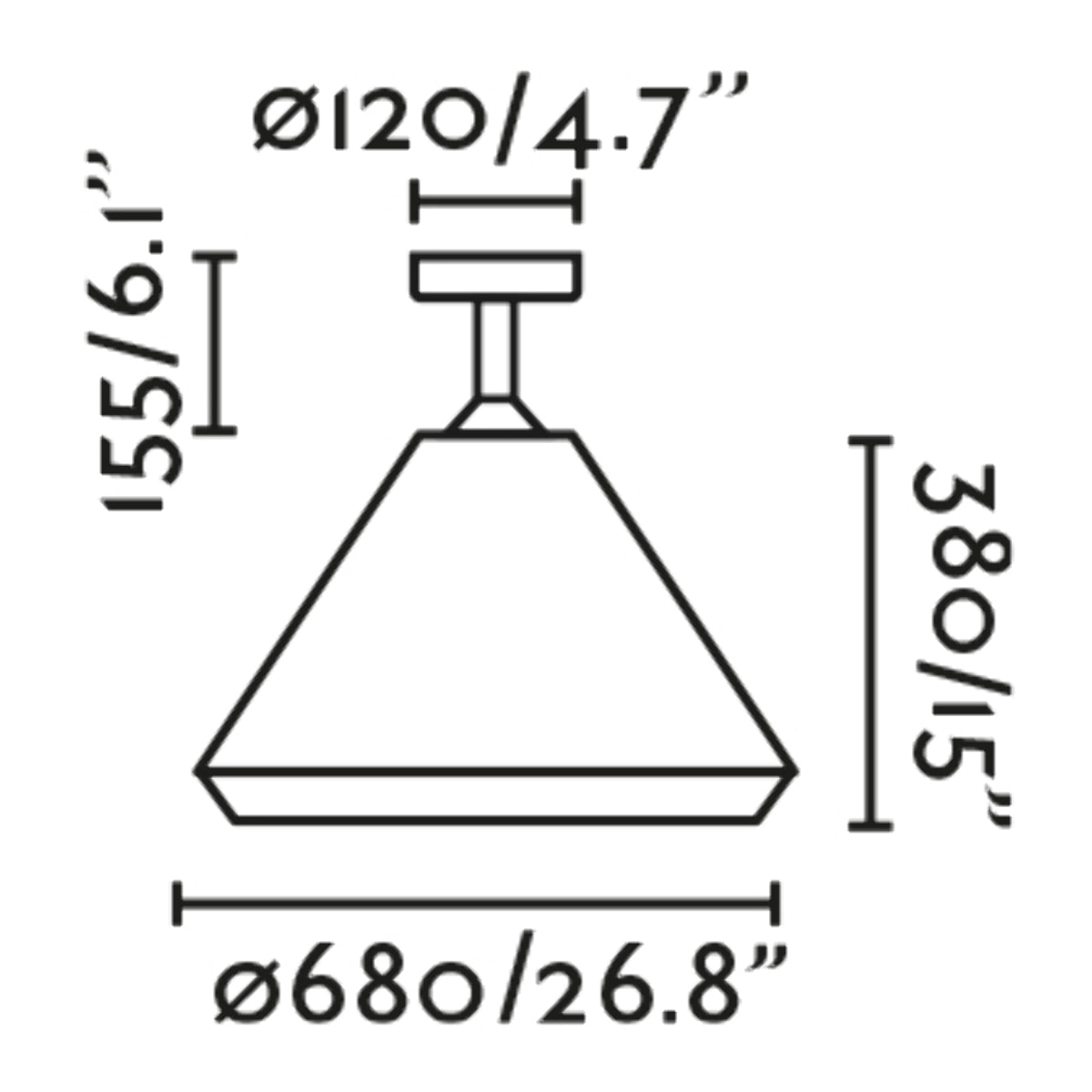 SAIGON OUT W70 S Suspension fixe brun
