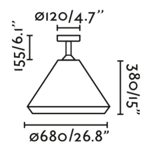 SAIGON OUT W70 S Suspension fixe brun