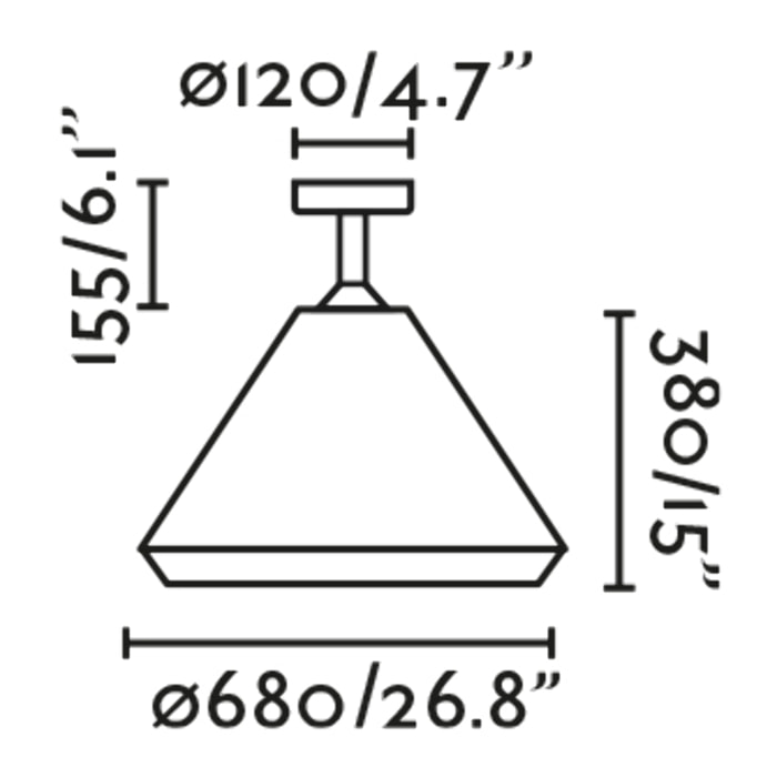SAIGON OUT W70 S Suspension fixe brun