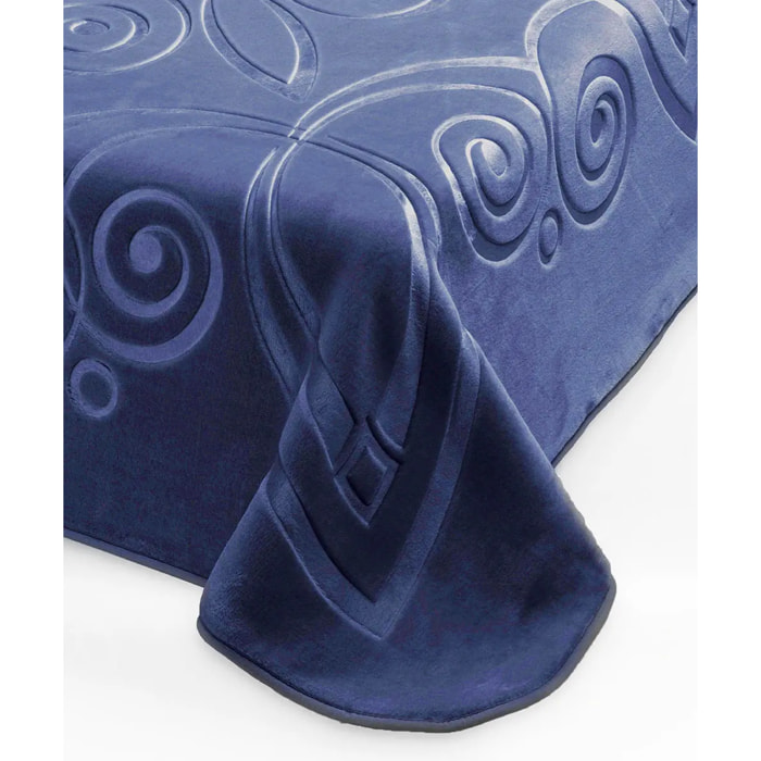 Coperta Plaid Blu Navy in tinta unita con morbido pile di poliestere