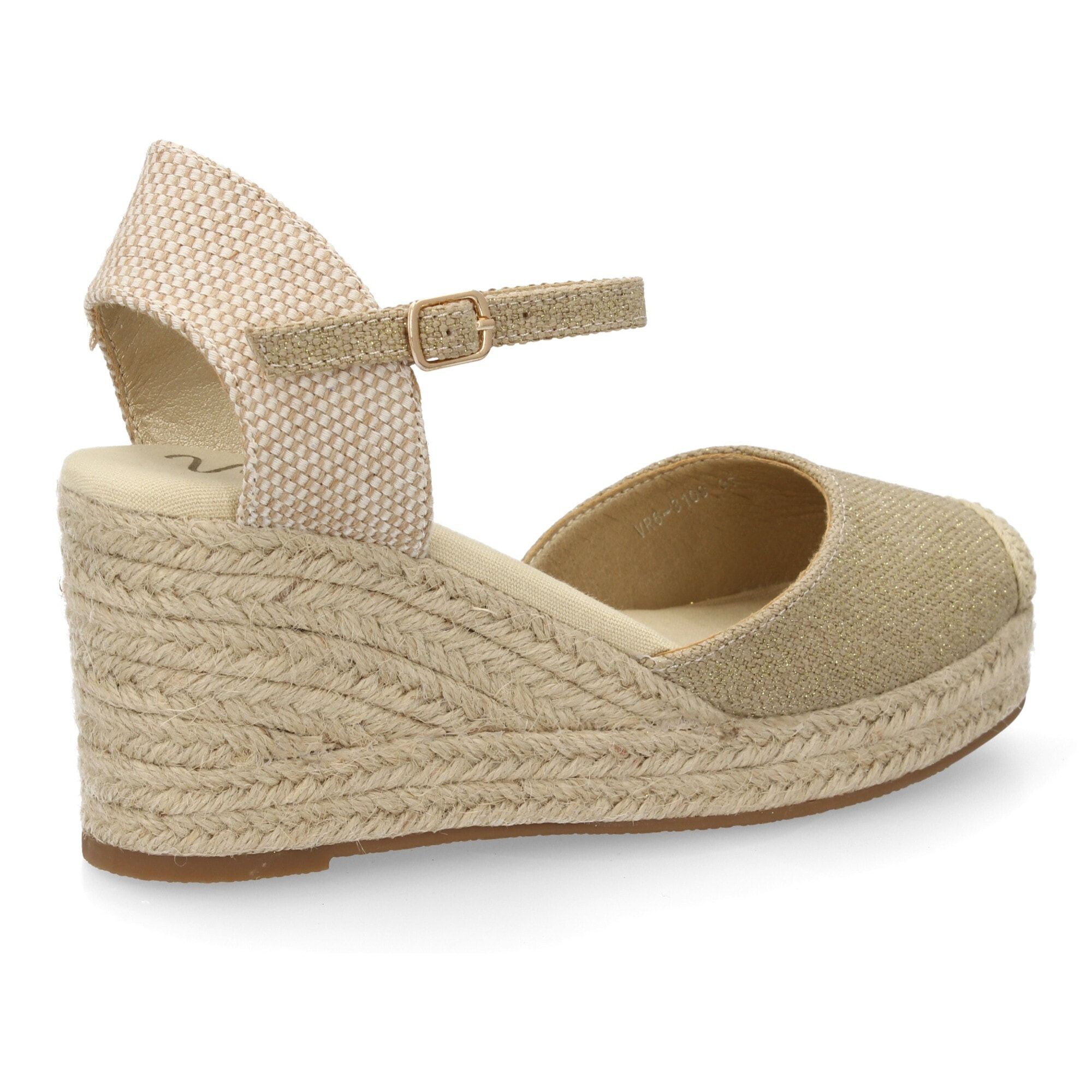 Sandalia de cuña de yute para mujer, comodas y elegantes diseño moderno con el yute en el mismo tono