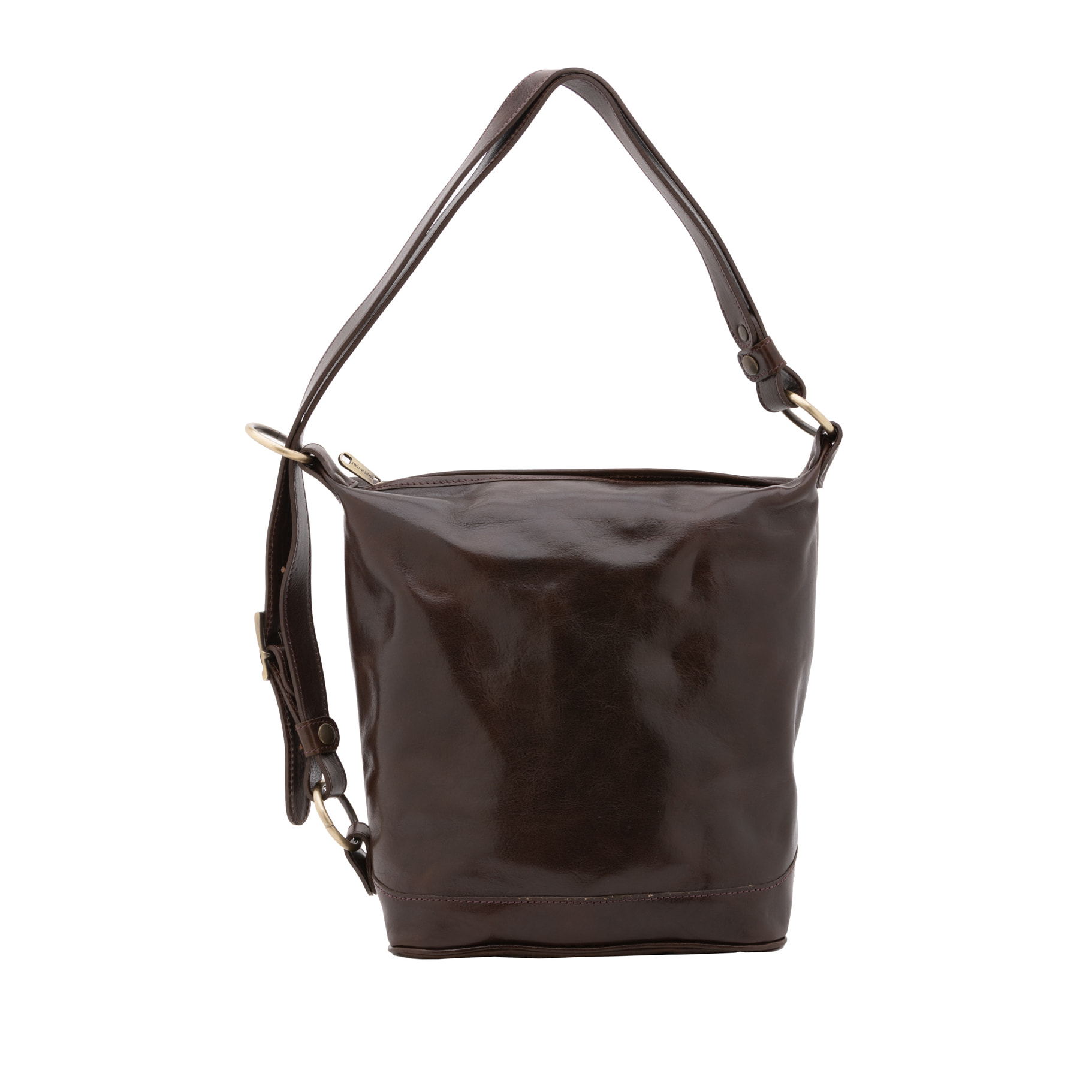 Borsa a secchiello  da donna In Vera pelle Made in Italy 34x33x15 cm