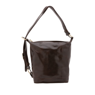 Borsa a secchiello  da donna In Vera pelle Made in Italy 34x33x15 cm
