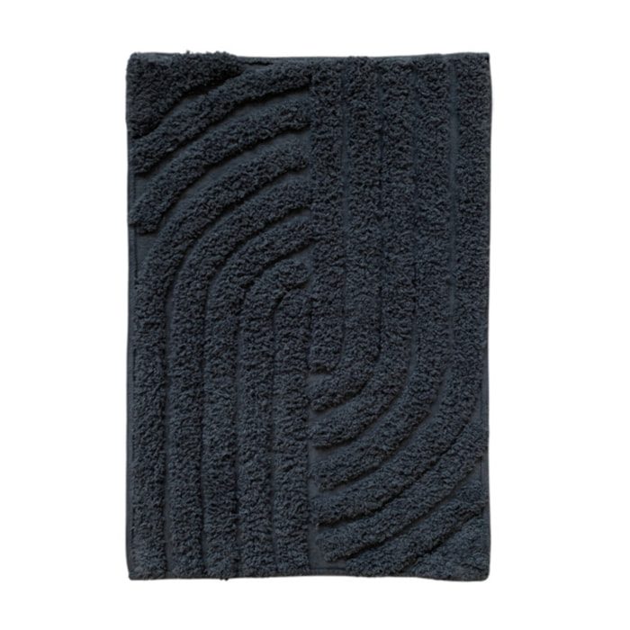 Tapis de salle de bain rectangulaire 40 x 60 cm en coton avec motifs en relief - COURBES