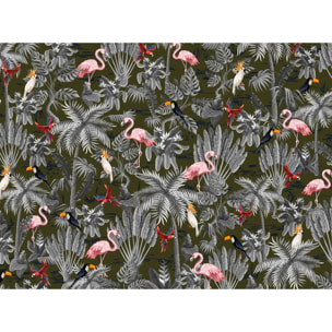 Papier peint panoramique flamants tropicaux Intissé
