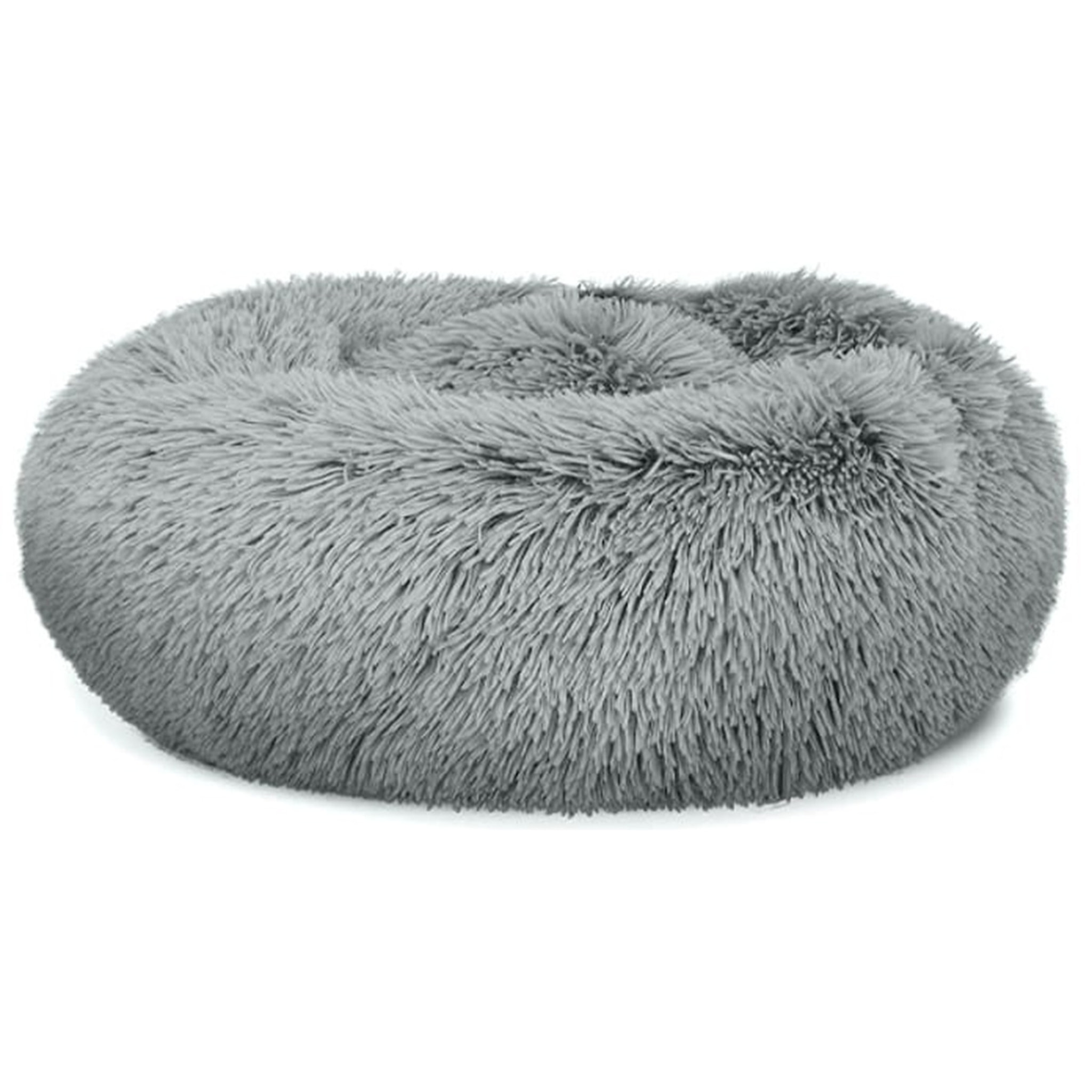 Cuccia a ciambella peluche grigio chiaro per piccoli animali