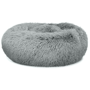 Cuccia a ciambella peluche grigio chiaro per piccoli animali