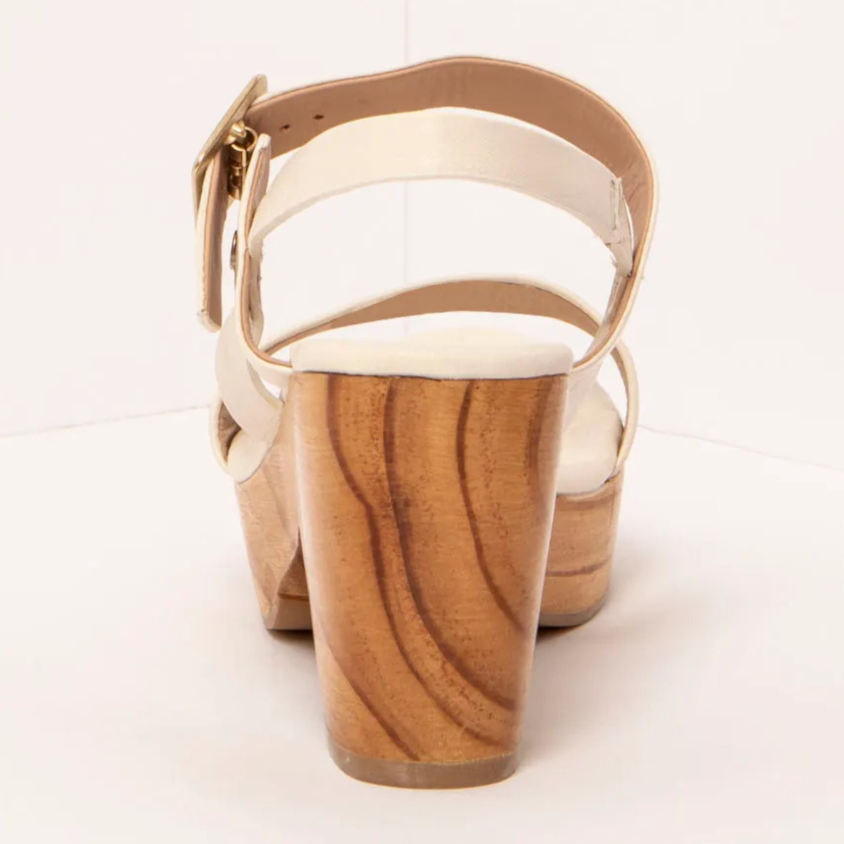 Sandalias con tacón S3272 NAPPA CREAM/ ST.LAURENT SANDAL color Cream