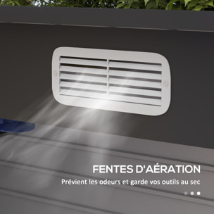 Abri de jardin 3 m² tôle d'acier 2 portes verrouillables 2 évents toit incliné anthracite