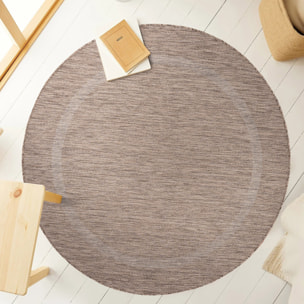 FARO - Tapis rond intérieur extérieur à motif Marron