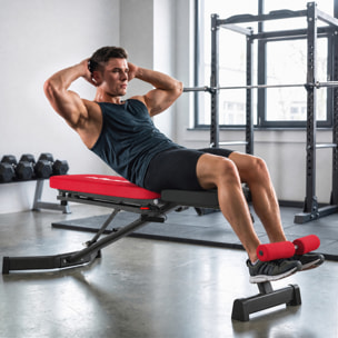 Banco de Musculación Plegable, Banco de Pesas, Respaldo Ajustable en 3 Niveles, Plano/Inclinación/Declive, Extensión de Pierna y Bandas de Resistencia, para Entrenamiento en Casa Gimnasio