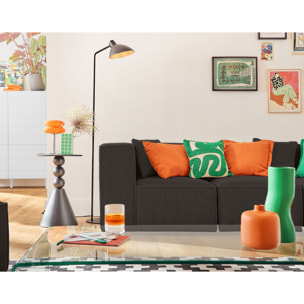 Arty - canapé modulable d'angle droit 5 places - en tissu mailles 3D - Gris foncé
