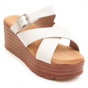 Sandalias de Cuña - Blanco - Altura: 8 cm