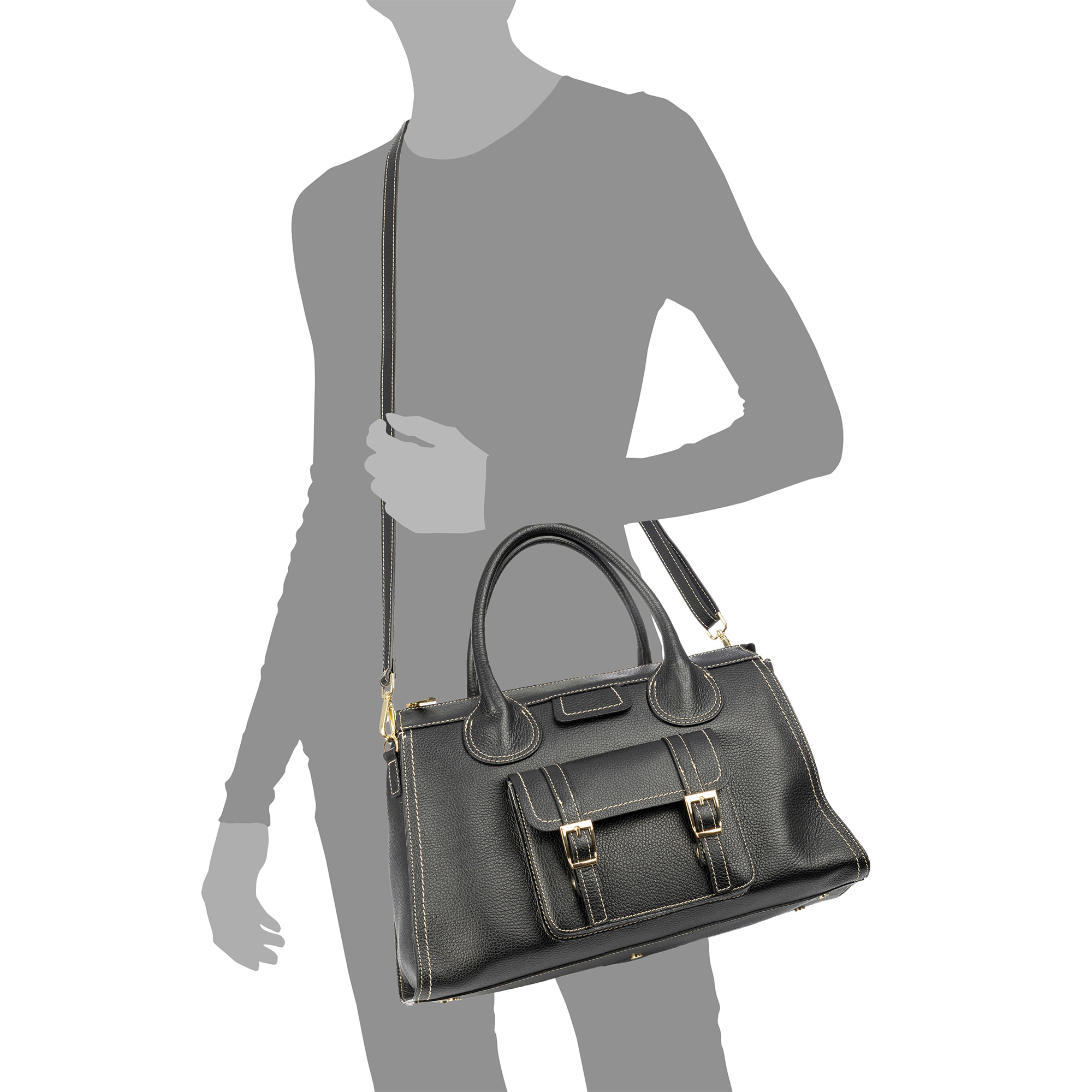 Bagaladi bolso tote mujer. Piel auténtica Dollaro.