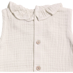 Body bebé sin mangas cuello bambula