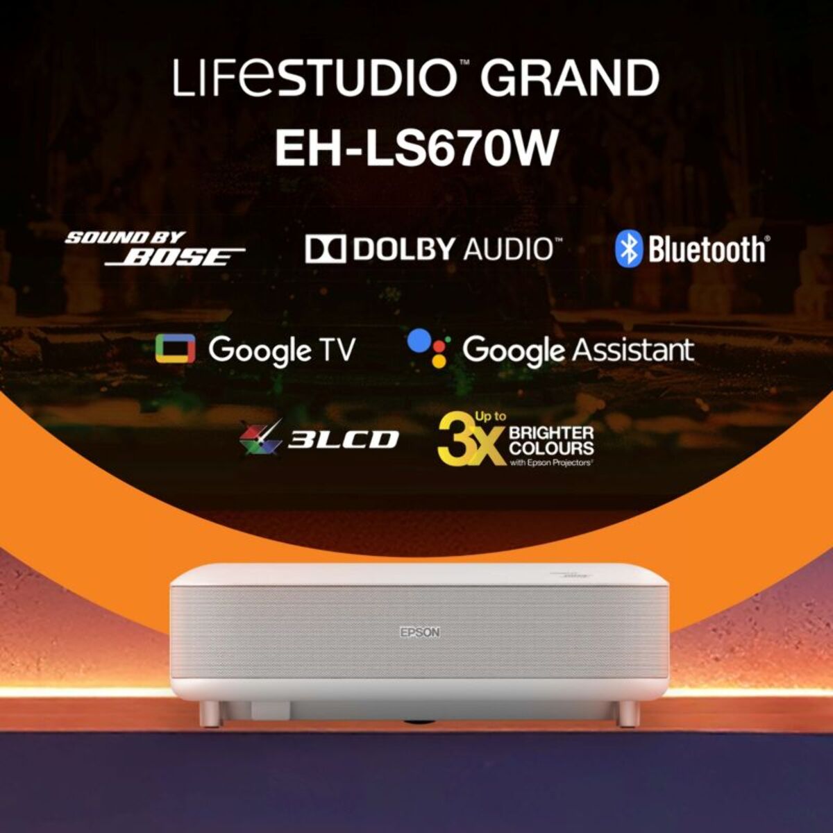 Vidéoprojecteur home cinéma EPSON EH-LS670W 4K PRO UHD, Google TV