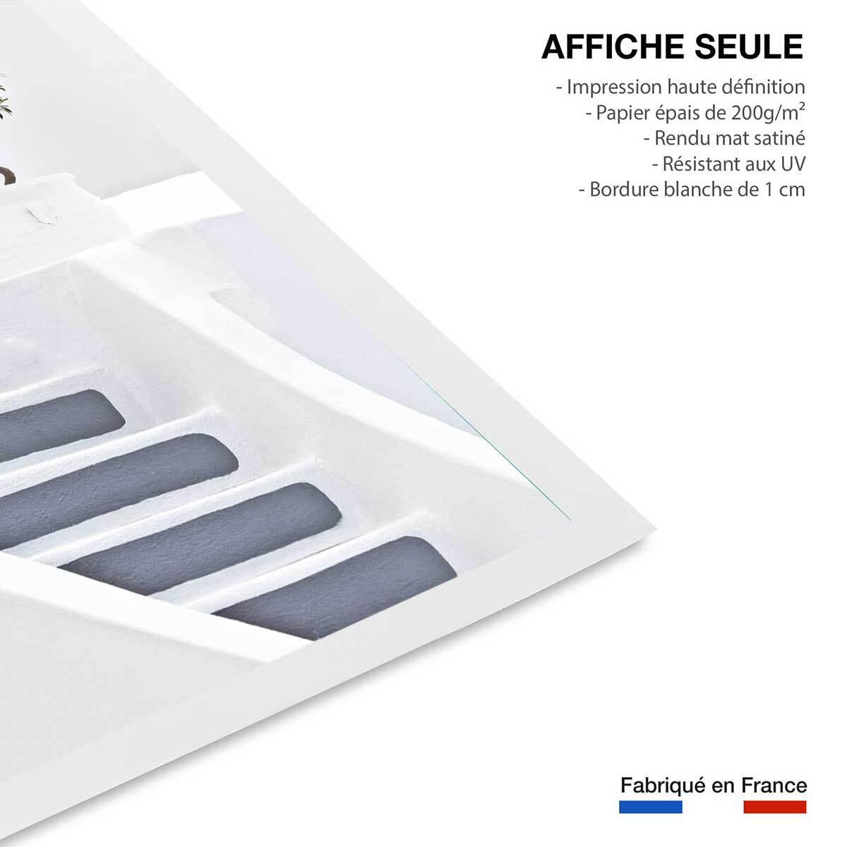 Poster escalier blanc paros Affiche seule