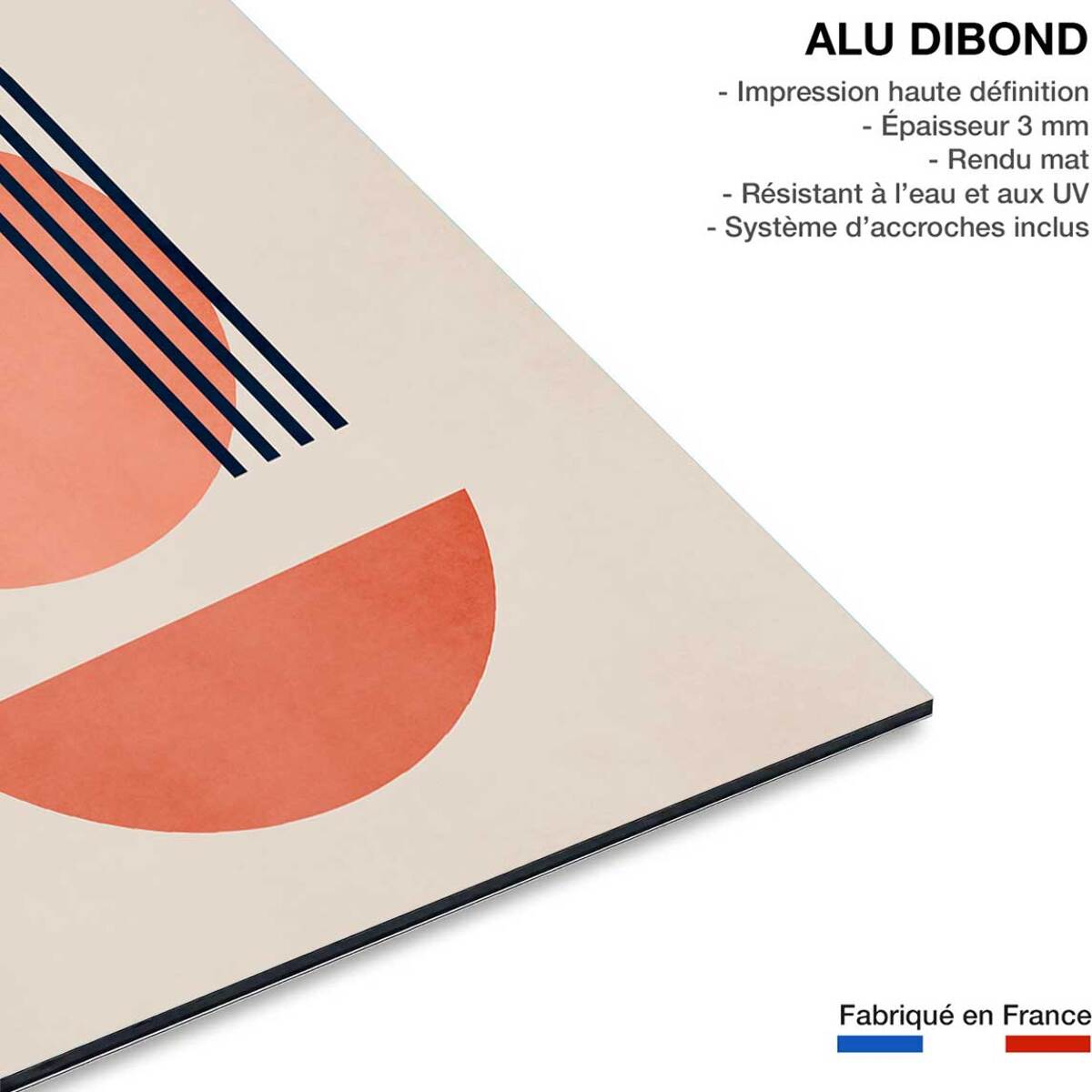 Tableau dessin Bauhaus abstrait Tableau alu Dibond