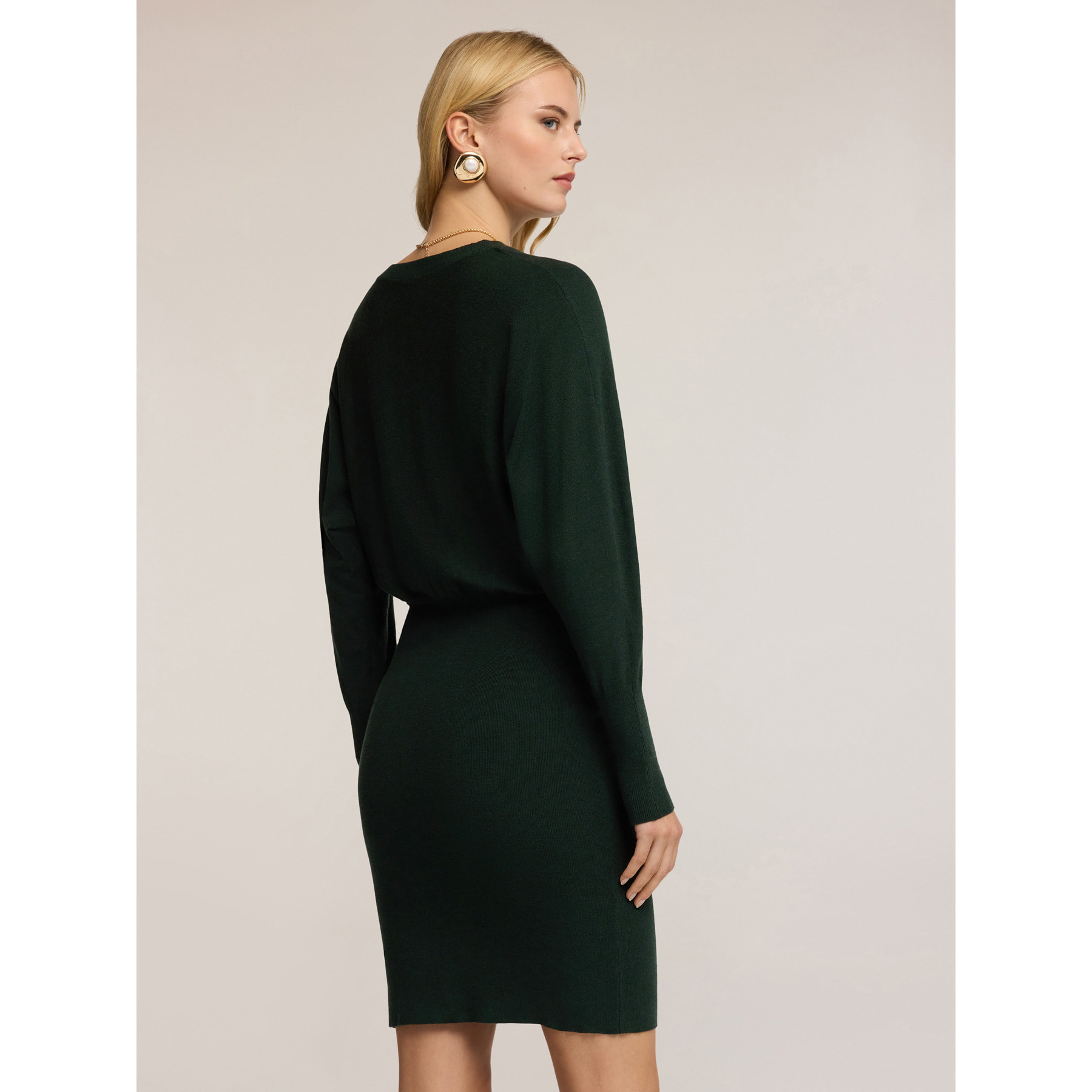 Motivi - Vestido de punto con mangas kimono - Verde