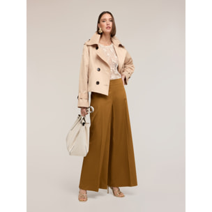 Motivi - Pantaloni palazzo in popeline - Beige
