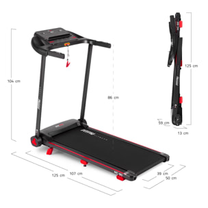 Tapis de course pliable FITFIU jusqu'à 14km/h 1500W 2 niv. inclinaison