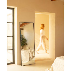 Miroir rectangulaire en acier inoxydable de couleur noire 58x158x2cm Hauteur: 157.7 Longueur: 57.5 Largeur: 2.2