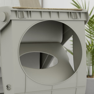 Escalera para Perros Pequeños Plegable de 3 Peldaños, Escalones para Mascotas con Alfombras Antideslizantes, Rampa para Perros para Cama, Sofá, Gris