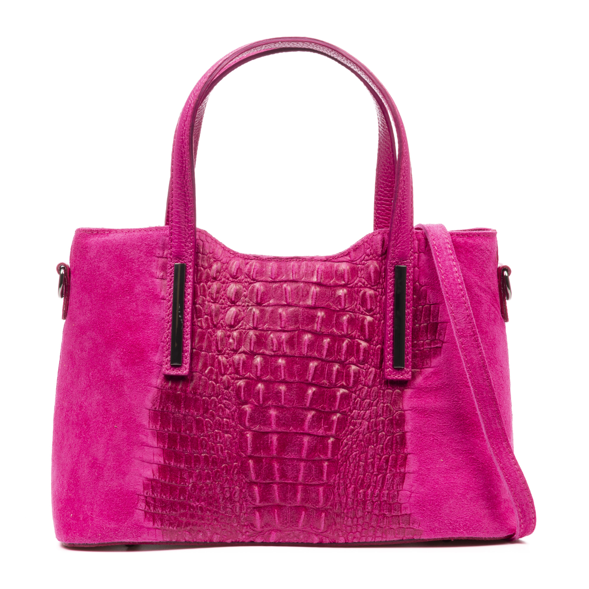 Fiesole bolso tote Mujer. Piel auténtica Gamuza Grabado Cocodrilo.