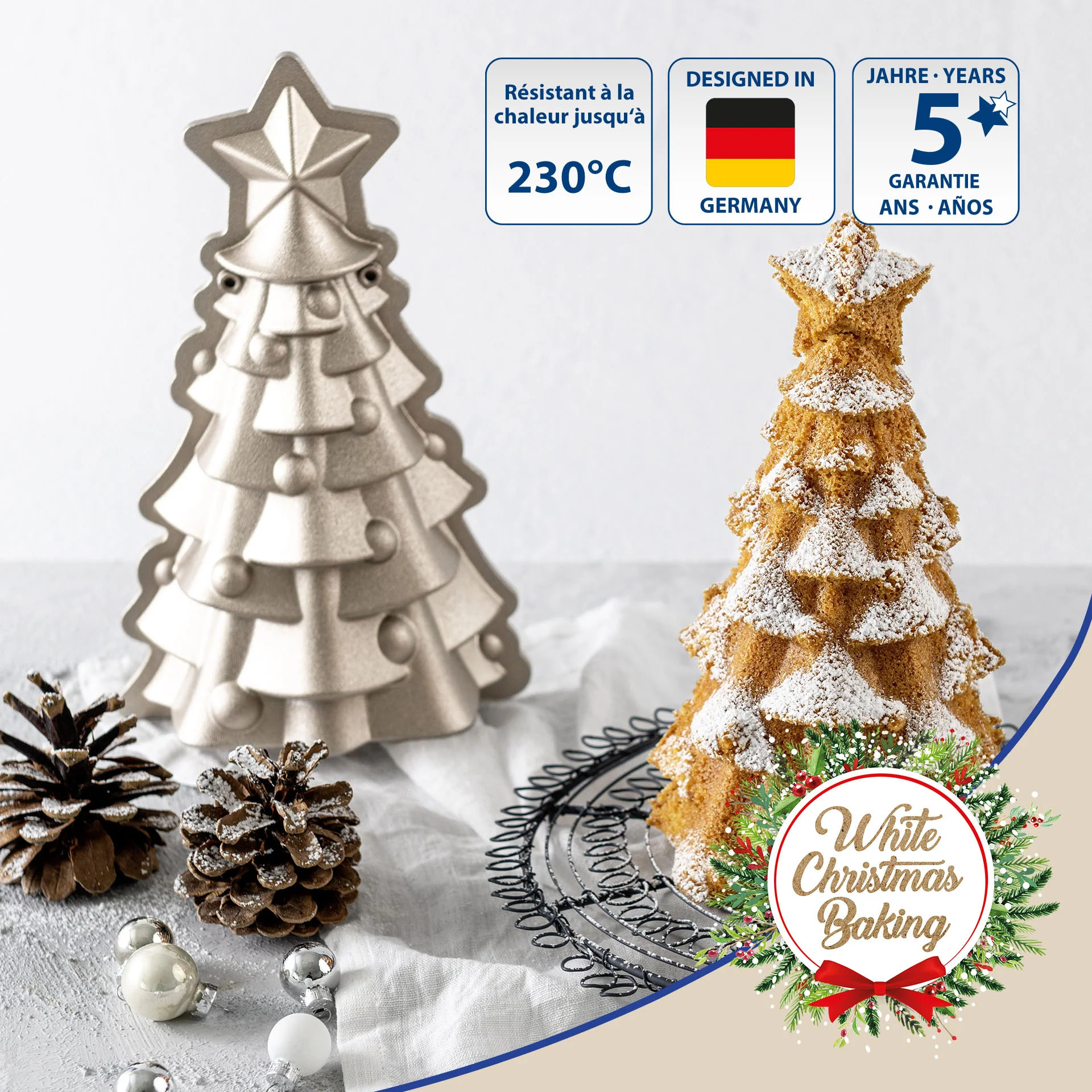 Moule à gâteaux original en forme de sapin de noël 17 x 7,5 cm Dr.Oetker Christmas