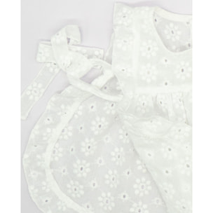 VESTIDO BAÑO BORDADO FLORES BLANCO