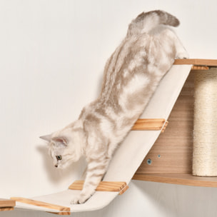 Estantes de Pared para Gatos con Escalera Plataformas Postes Rascadores de Sisal