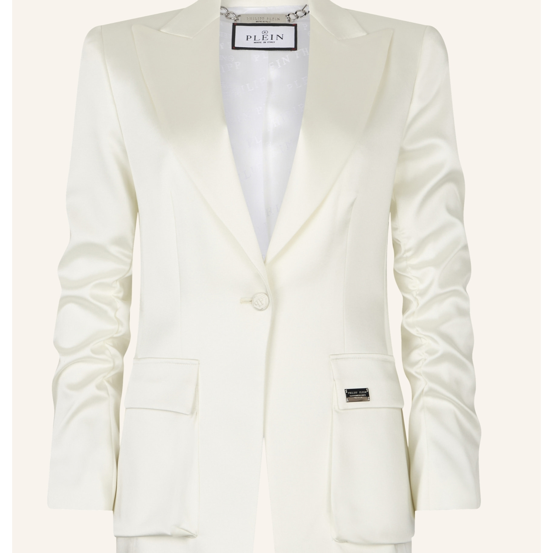 PHILIPP PLEIN Satin Cargo Fit Blazer