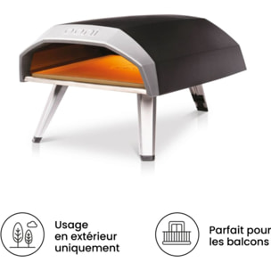 Four à pizza gaz OONI Koda 12 noir pizza 30 cm, préchauffage 15 min, de 280 à 500°C