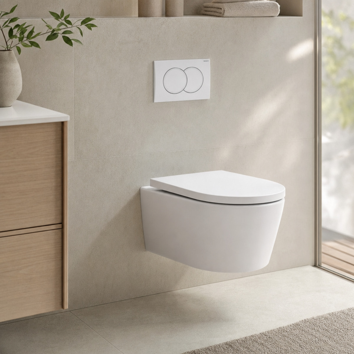 Pack Bati-support Geberit 112cm + Cuvette Swiss Aqua Technologies sans bride + Plaque blanche (SATrimlessGeb3)
