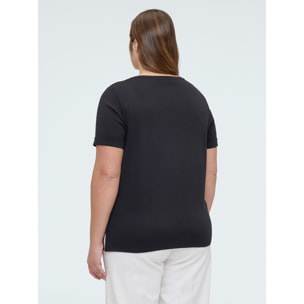 Fiorella Rubino - T-shirt in cotone con taschino decorato - Nero