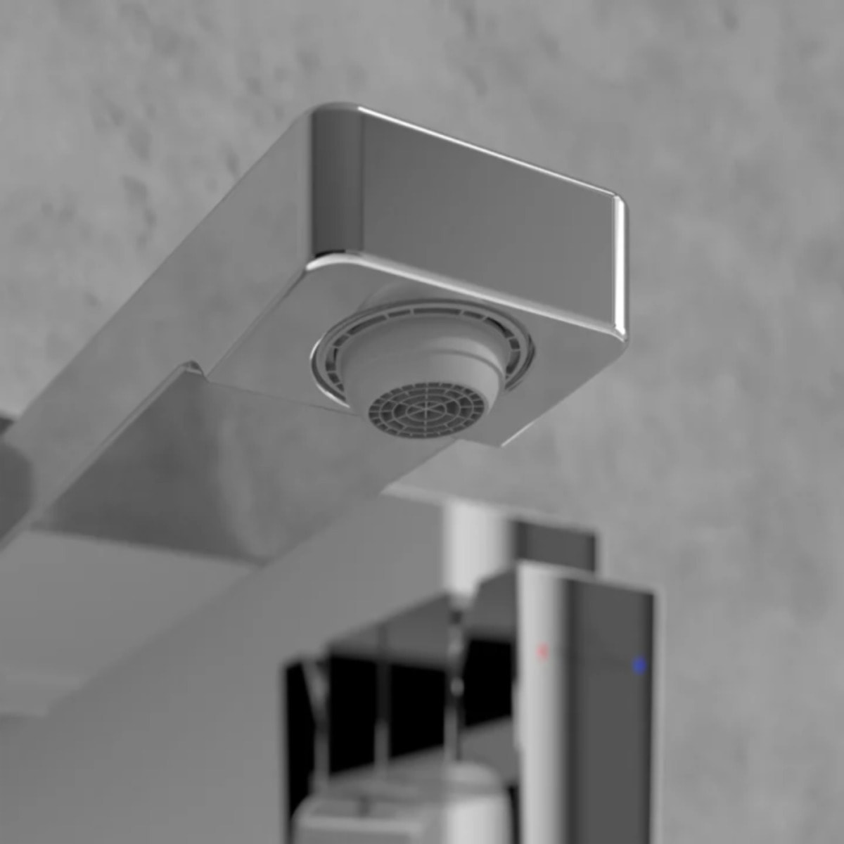 Mitigeur lavabo mural Architectura Square avec vidage Push Open Chrome