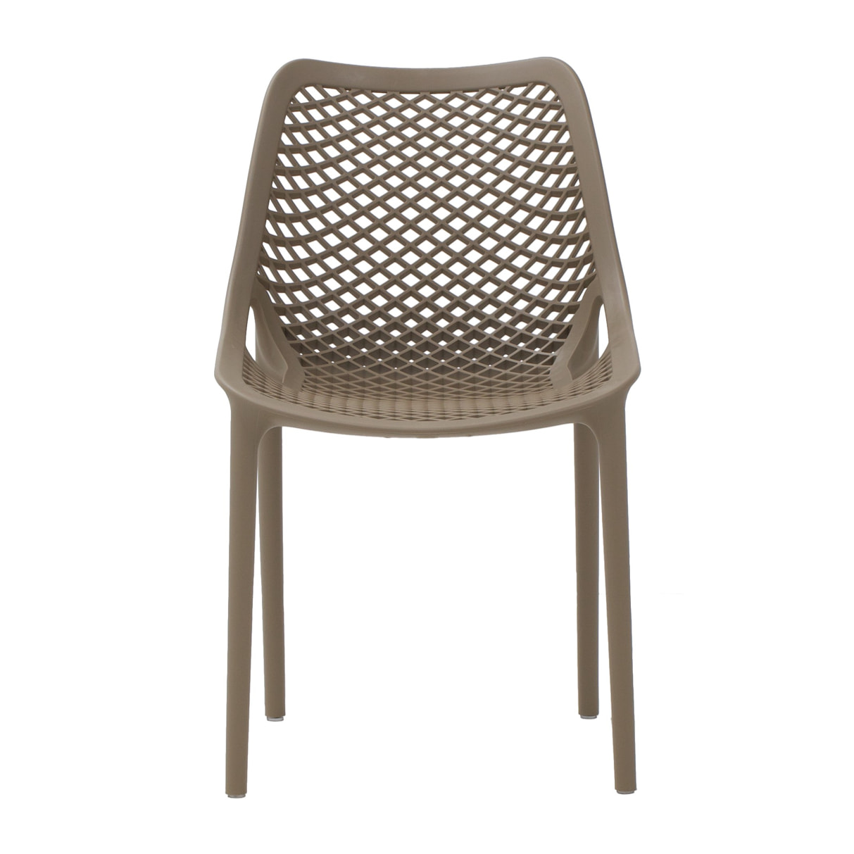 Set 4 sedie impilabili in polipropilene colore tortora