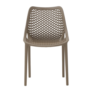 Set 4 sedie impilabili in polipropilene colore tortora