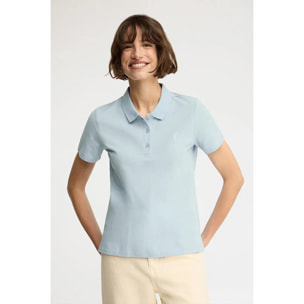 Polo azzurra regular fit con ricamo Rigby Go