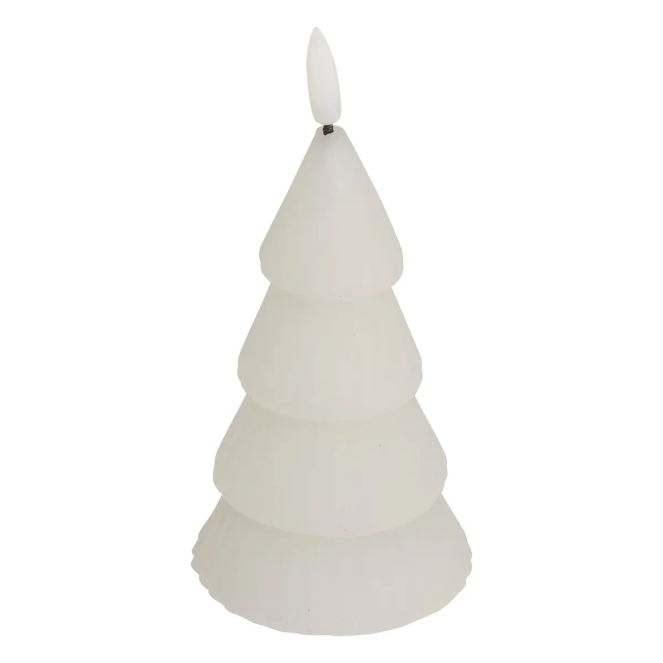 Bougie LED forme sapin H.13cm blanc