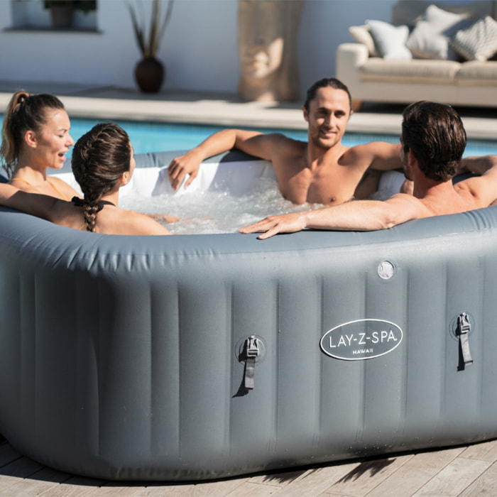 Bestway Spa gonflable carré Lay-Z-Spa Hawaii HydroJet Pro 4-6 personnes