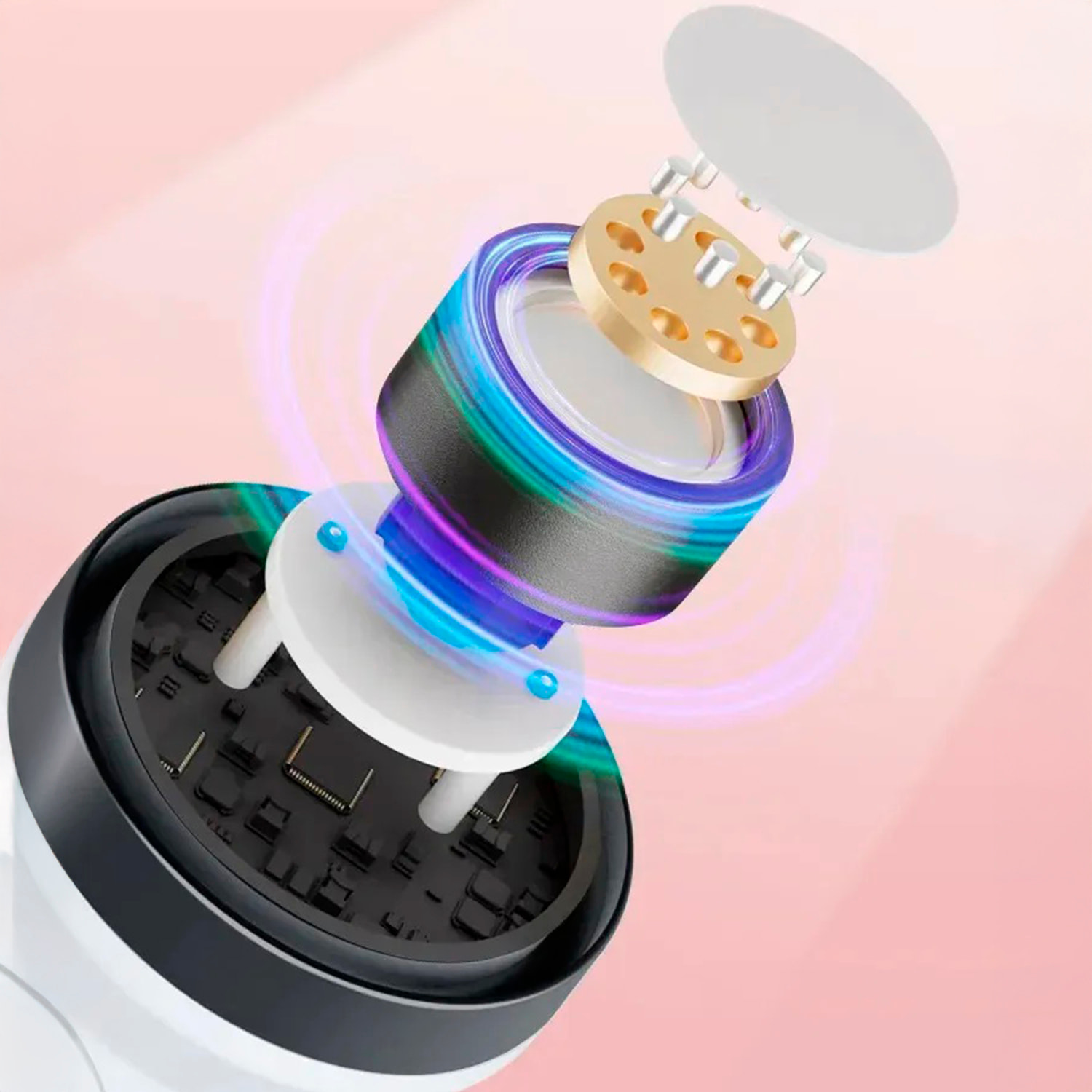 Altavoz karaoke con diseño moderno G, luces LED dinámicas y sonido optimizado con DSP. Incluye micrófono multifunción con cancelación y efectos de voz.