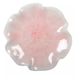 Lot de 6 Assiette plate rose en mélamine 28x28x2.5cm