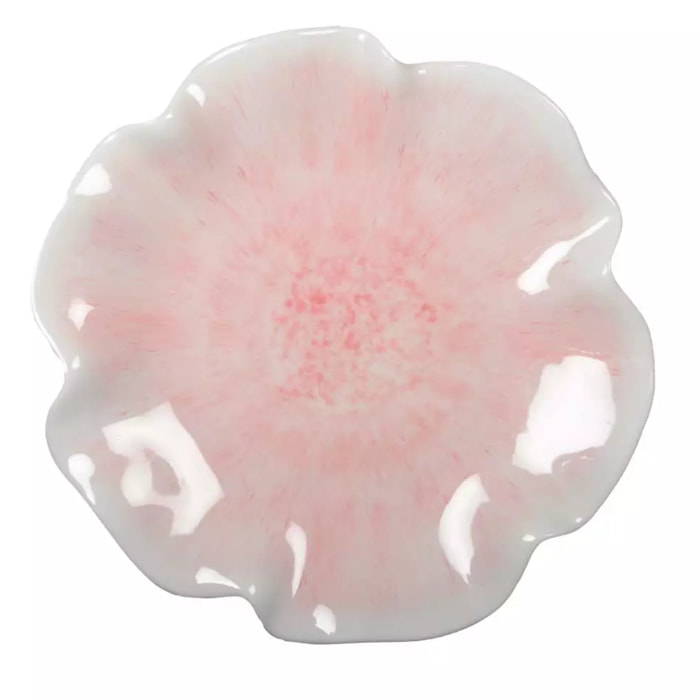 Lot de 6 Assiette plate rose en mélamine 28x28x2.5cm