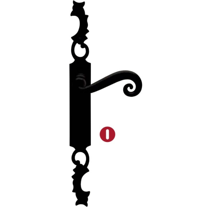 Ensemble de porte rustique Aquitaine 41 BOUVET Fer noir - Clé L - 16407