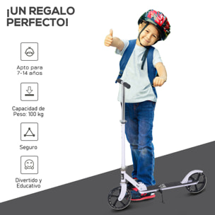 Scooter Infantil Aleación de Aluminio 88x37x75-100 cm Blanco