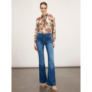 Motivi - Jeans flare con motivo bottoni - Blu