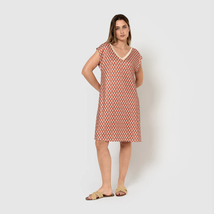 Vestido corto soft raga teja