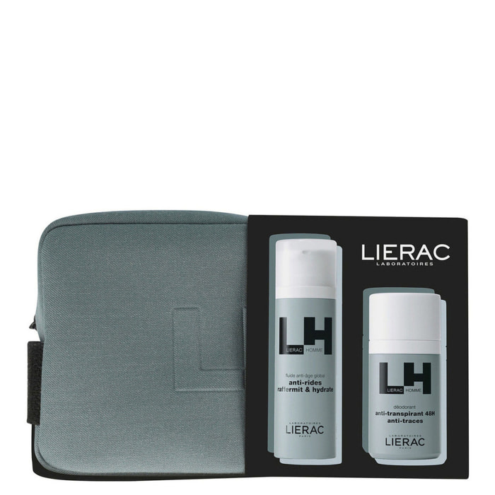 Lierac Homme - Coffret Fluide Anti-Âge 50ml + Déodorant 50ml + Trousse