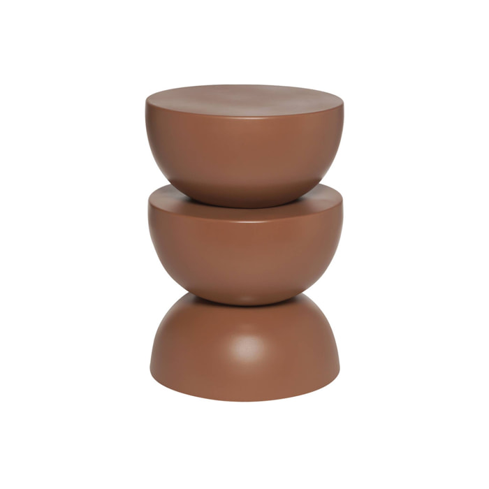 Table d'appoint. bout de canapé. table de chevet en métal. terracotta. Coumba. Ø32 x H 46.5cm